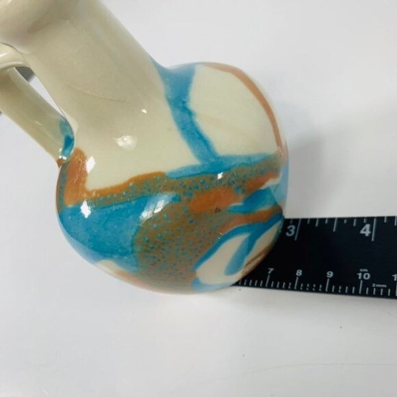 Vintage Art Pottery Pitcher Vase Glaze Cottagecore Rustic Shelf Decor Pottery - Picture 11 of 11